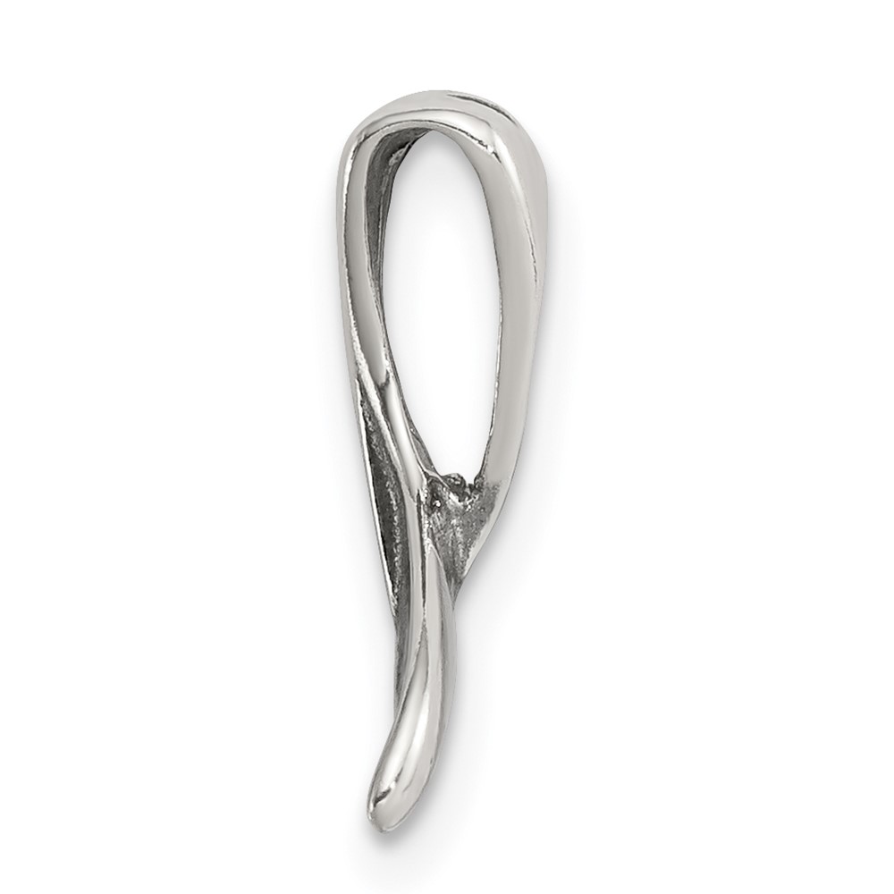 Sterling Silver Small Whale Tail Pendant (QC6275)