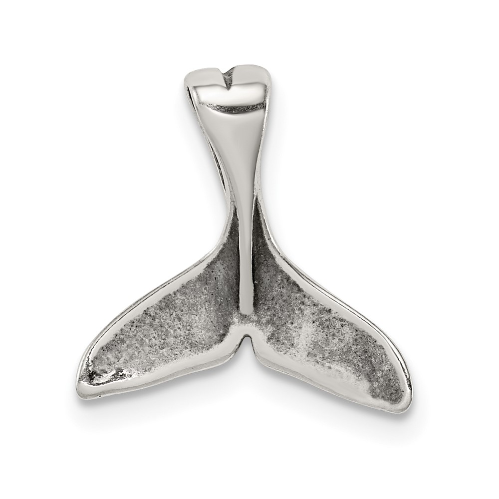 Sterling Silver Small Whale Tail Pendant (QC6275)