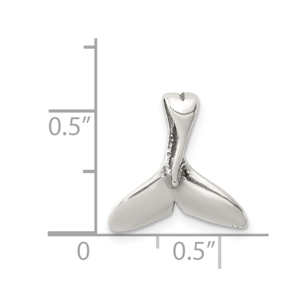 Sterling Silver Small Whale Tail Pendant (QC6275)
