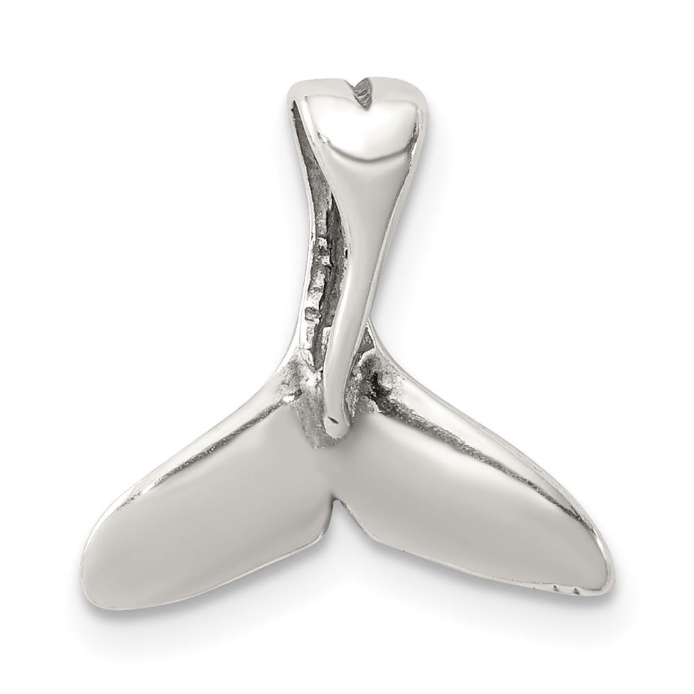 Sterling Silver Small Whale Tail Pendant (QC6275)