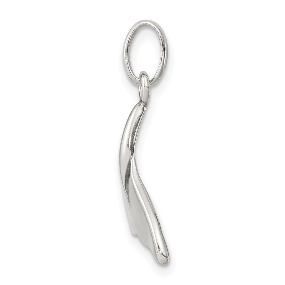 Sterling Silver Whale Tail Charm (QC6276)