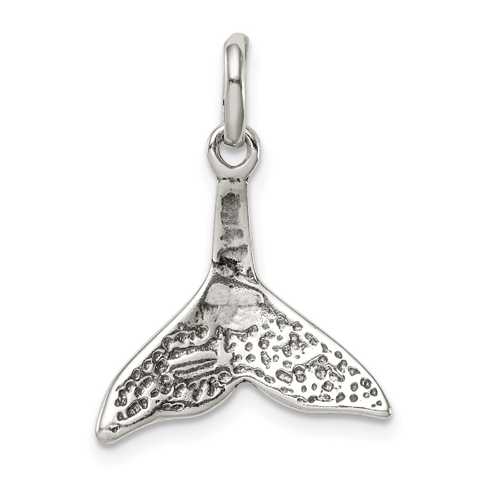 Sterling Silver Whale Tail Charm (QC6276)