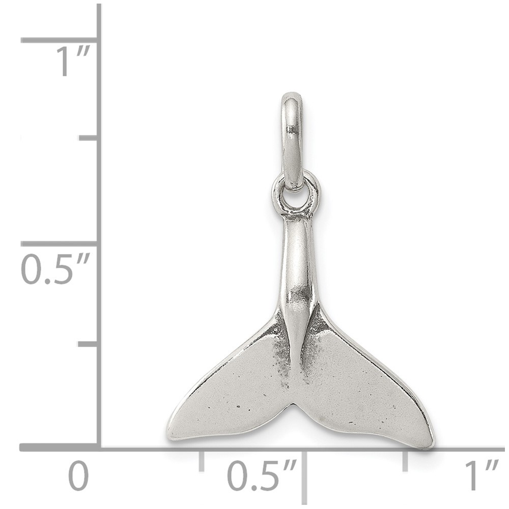 Sterling Silver Whale Tail Charm (QC6276)