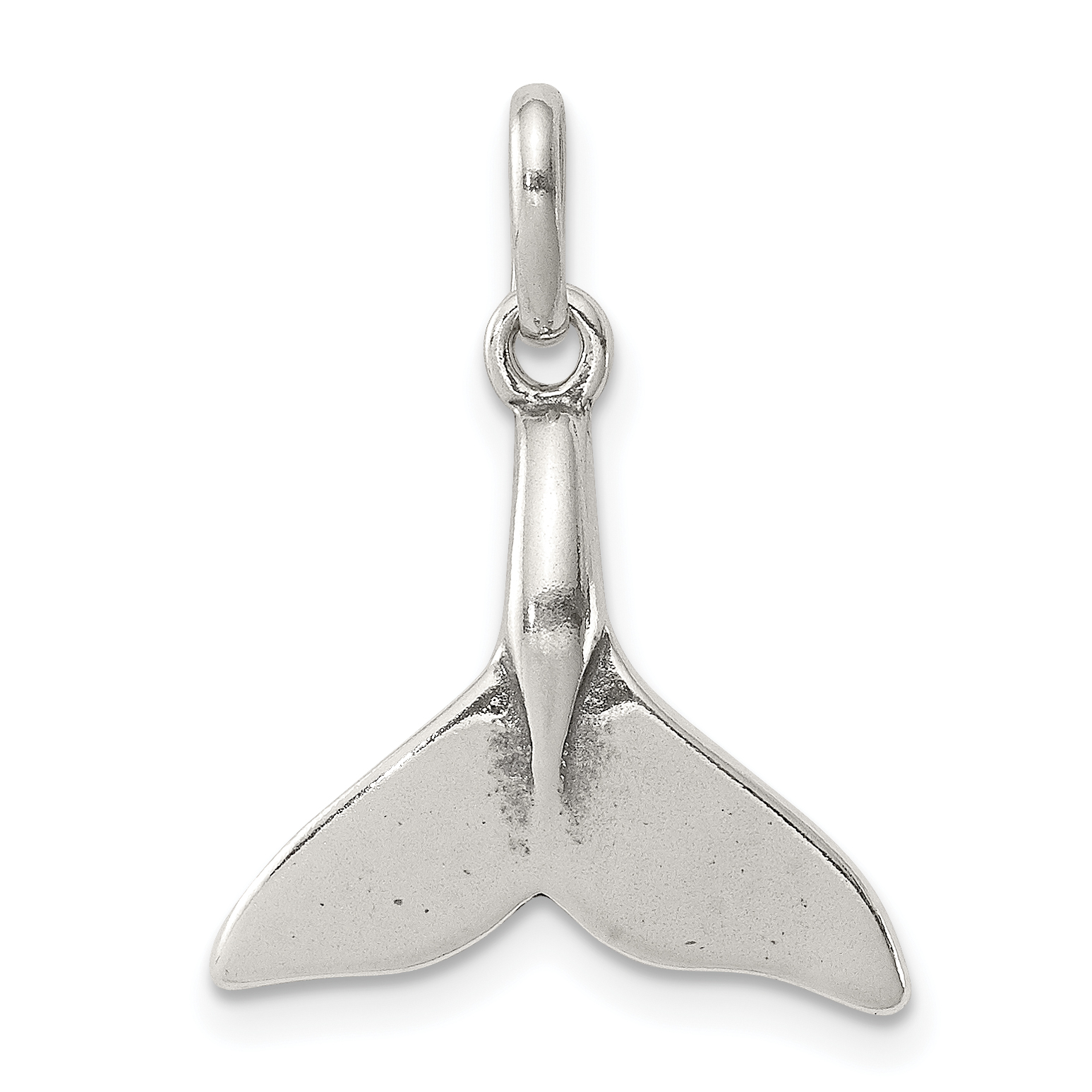 Sterling Silver Whale Tail Charm (QC6276)