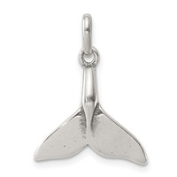 Sterling Silver Whale Tail Charm view 1