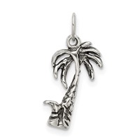 Sterling Silver Antiqued Palm Tree Charm view 4