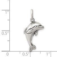 Sterling Silver Antiqued Dolphin Pendant view 3