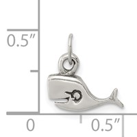 Sterling Silver Antiqued Whale Charm view 3