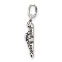 Sterling Silver Antiqued Sea Turtle Charm with Heart view 2