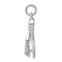 Sterling Silver Rhodium-platedCZ Butterfly Enamel Sandal Charm view 2