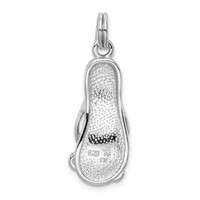 Sterling Silver Rhodium-platedCZ Butterfly Enamel Sandal Charm view 3