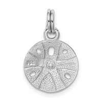 Sterling Silver Rhodium-plated Polished Enameled Sand Dollar Charm view 3