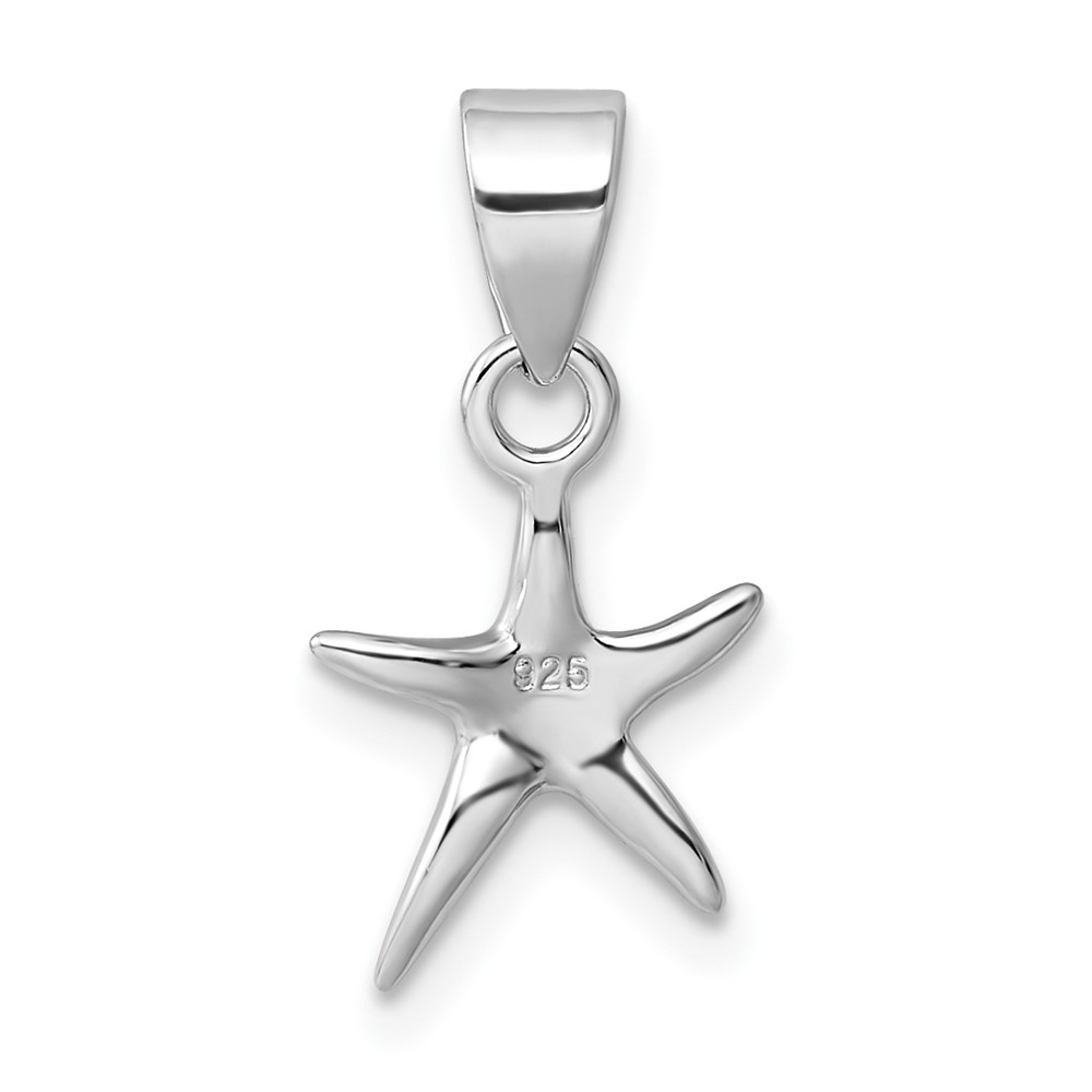 Sterling Silver Rhodium-platedStarfish Pendant (QC6324)