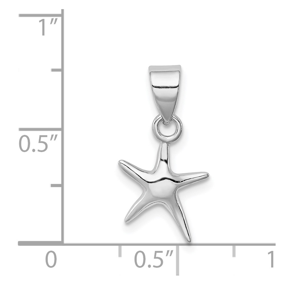 Sterling Silver Rhodium-platedStarfish Pendant (QC6324)
