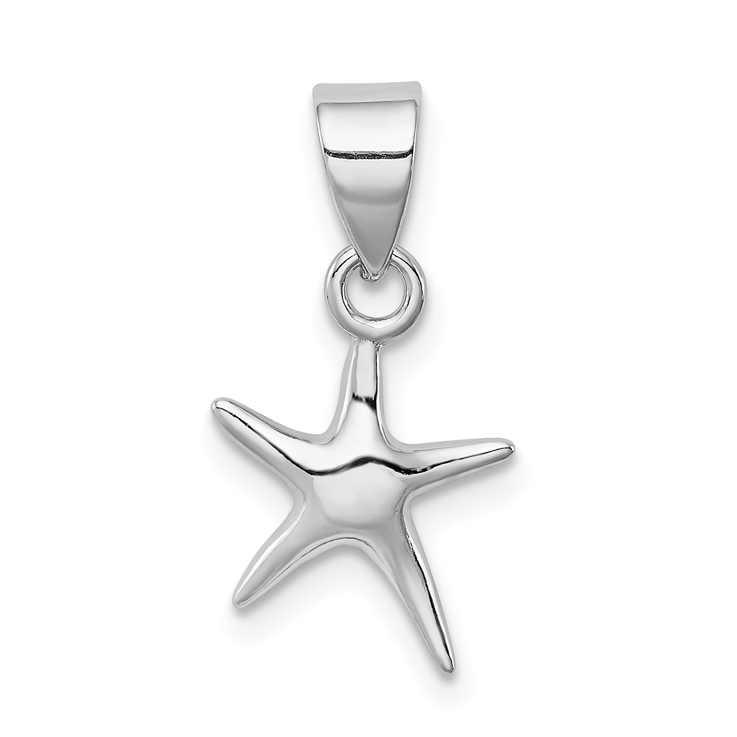 Sterling Silver Rhodium-platedStarfish Pendant (QC6324)