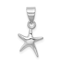 Sterling Silver Rhodium-platedStarfish Pendant view 1