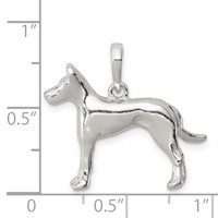 Sterling Silver Great Dane Pendant view 3