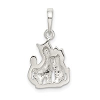 Sterling Silver Cats Pendant view 4