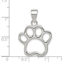 Sterling Silver Paw Pendant view 3