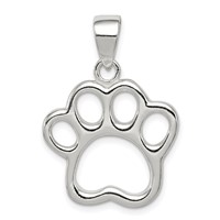 Sterling Silver Paw Pendant view 1