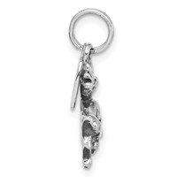 Sterling Silver Polished & Antiqued Alaska Moose Charm view 2