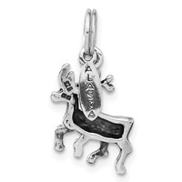 Sterling Silver Polished & Antiqued Alaska Moose Charm view 4