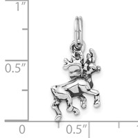 Sterling Silver Polished & Antiqued Alaska Moose Charm view 3