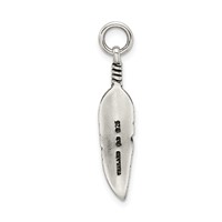 Sterling Silver Antiqued Feather Charm view 4