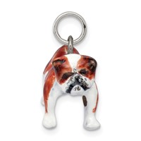 Sterling Silver Enameled Bulldog Charm view 2