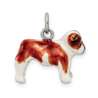 Sterling Silver Enameled Bulldog Charm view 4