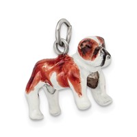 Sterling Silver Enameled Bulldog Charm view 5