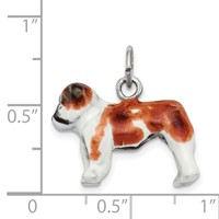 Sterling Silver Enameled Bulldog Charm view 3