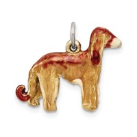 Sterling Silver Enameled Afghan Dog Charm view 4