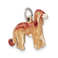 Sterling Silver Enameled Afghan Dog Charm view 5