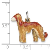 Sterling Silver Enameled Afghan Dog Charm view 3