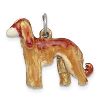 Sterling Silver Enameled Afghan Dog Charm view 1