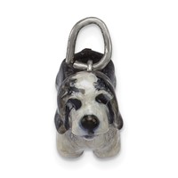 Sterling Silver Enameled Bearded Collie Charm view 2