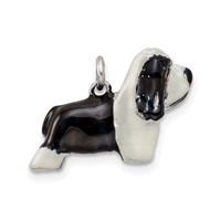 Sterling Silver Enameled Bearded Collie Charm view 4