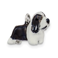Sterling Silver Enameled Bearded Collie Charm view 5
