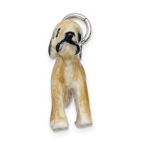 Sterling Silver Enameled Briard Charm view 2