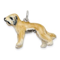 Sterling Silver Enameled Briard Charm view 1