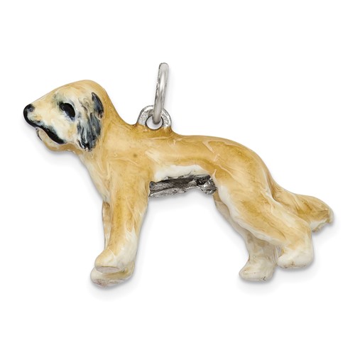 Sterling Silver Enameled Briard Charm