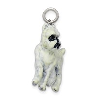 Silver Enamel Brussel Griffon Charm view 2