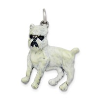 Silver Enamel Brussel Griffon Charm view 1