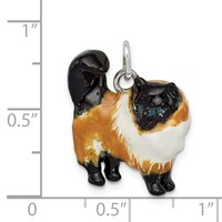 Sterling Silver Enameled Calico Cat Charm view 3