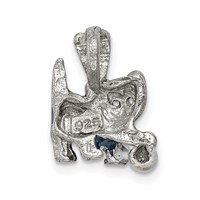 Silver Enamel Grey & White Cat Pendant Playing with Ball view 4