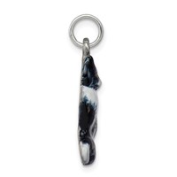 Silver Enamel Black & White Cat Charm view 2