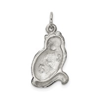 Silver Enamel Black & White Cat Charm view 4