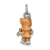 Silver Enamel Cat Playing the Violin Charm view 4