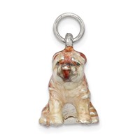 Sterling Silver Enameled Shar Pei Charm view 2
